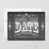 Chalkboard Save the Date Wedding Briefkaart (Voorkant / Achterkant)