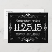 Chalkboard Save the Date Wedding Briefkaart (Voorkant / Achterkant)