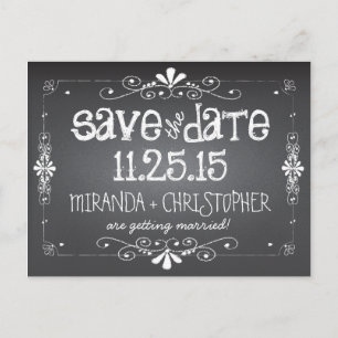 Chalkboard Save the Date Wedding Briefkaart
