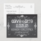 Chalkboard Save the Date Wedding Briefkaart (Voorkant / Achterkant)