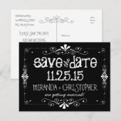 Chalkboard Save the Date Wedding Briefkaart (Voorkant / Achterkant)