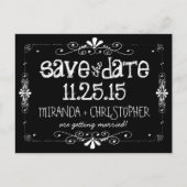 Chalkboard Save the Date Wedding Briefkaart (Voorkant)