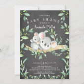 Chalkboard Schattig Koala Beer Baby shower Kaart (Voorkant)