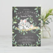 Chalkboard Schattig Koala Beer Baby shower Kaart (Staand voorkant)