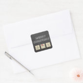 Chalkboard schattige grappige kerst patchwork vaka vierkante sticker (Envelop)