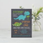 Chalkboard Schattigee Dinosaurussen Verjaardagsuit Kaart (Staand voorkant)