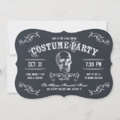 Chalkboard schedel Halloween Kostuum Party Kaart (Voorkant)