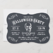 Chalkboard schedel Halloween Kostuum Party Kaart (Voorkant)