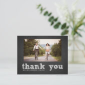 Chalkboard Schetch Typografie Dank u Briefkaart (Staand voorkant)