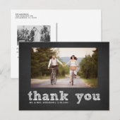 Chalkboard Schetch Typografie Dank u Briefkaart (Voorkant / Achterkant)