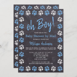 Chalkboard schildert Blue Boy Baby shower per mail Kaart