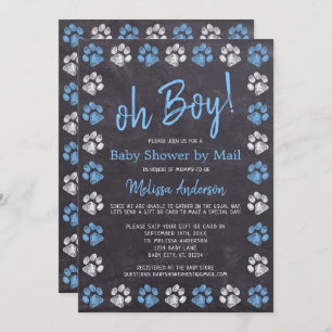 Chalkboard schildert Blue Boy Baby shower per mail Kaart