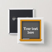 Chalkboard School Spirit Badge Vierkante Button 5,1 Cm (Voorkant /achterkant)