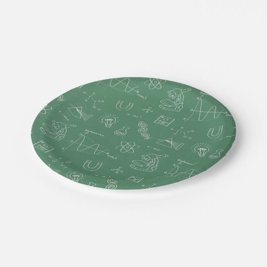 Chalkboard Science Doodles Birthday Party Supply Papieren Bordje (Gekanteld)