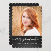 Chalkboard Script 2015 Graduation Party Invitation Kaart (Voorkant / Achterkant)