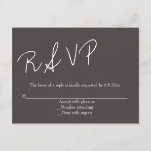 Chalkboard script bruiloft rsvp briefkaarten