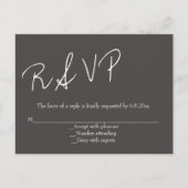 Chalkboard script bruiloft rsvp briefkaarten (Voorkant)