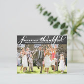 Chalkboard Script Weddending Hartelijk dank Briefk Briefkaart (Staand voorkant)