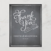 Chalkboard Script Wit Dank je Kaart (Voorkant)