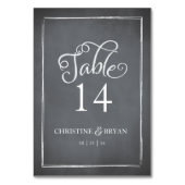 Chalkboard Script Witte Tabel Kaart (Voorkant)