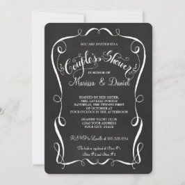Chalkboard Scroll Couples Douche Kalligrafie Kaart
