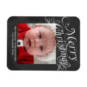 Chalkboard Scroll Font Merry Kerstmis Sjabloon Magneet (Horizontaal)