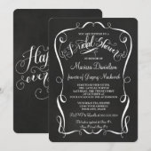 Chalkboard Scroll Vrijgezellenfeest Nodig kalligra Kaart (Voorkant / Achterkant)