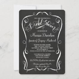 Chalkboard Scroll Vrijgezellenfeest Nodig kalligra Kaart
