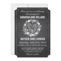 Chalkboard Seahorse Seashells Wedding