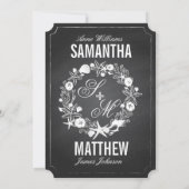 Chalkboard Seahorse Seashells Wedding Kaart (Achterkant)