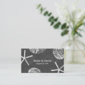 Chalkboard Seashells Beach Wedding Website Invoege Informatiekaartje (Staand voorkant)