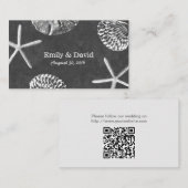 Chalkboard Seashells Beach Wedding Website Invoege Informatiekaartje (Voorkant / Achterkant)