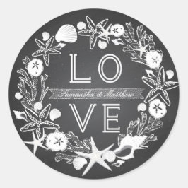 Chalkboard Seashells LOVE Sticker