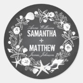 Chalkboard Seashells Wedding Gift Label (Voorkant)