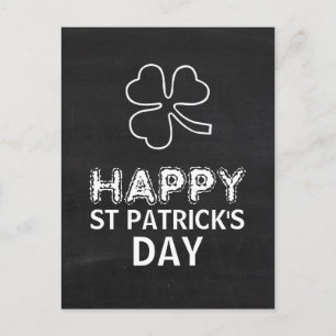 Chalkboard Shamrock, St Patrick's Day Briefkaart