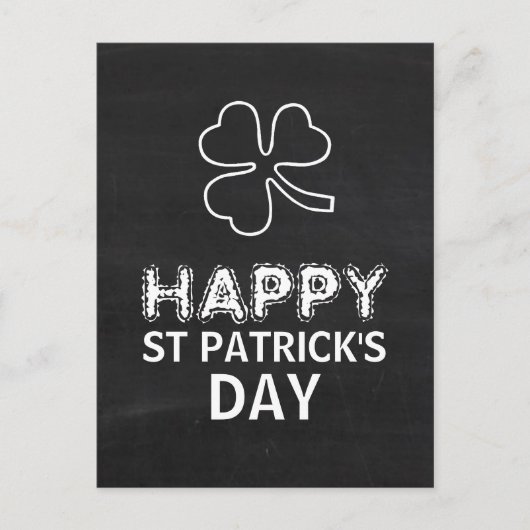 Chalkboard Shamrock, St Patrick's Day Briefkaart (Voorkant)