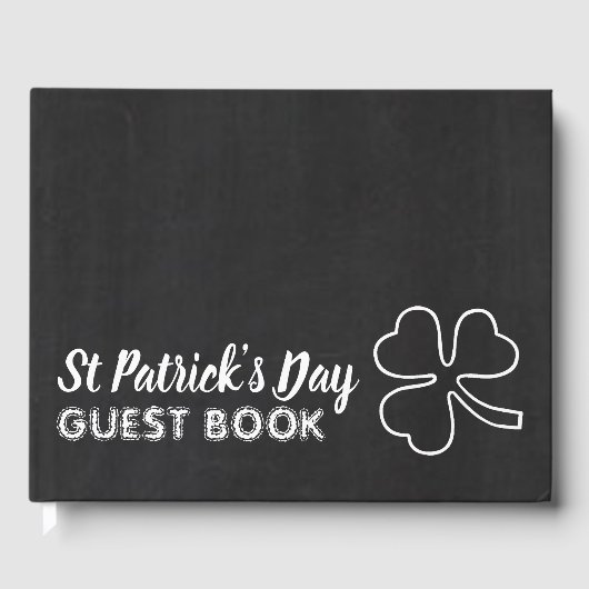 Chalkboard Shamrock, St Patrick's Day Gastenboek (Voorkant)