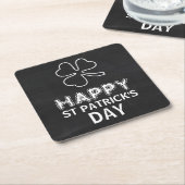 Chalkboard Shamrock, St Patrick's Day Kartonnen Onderzetters (Schuin)