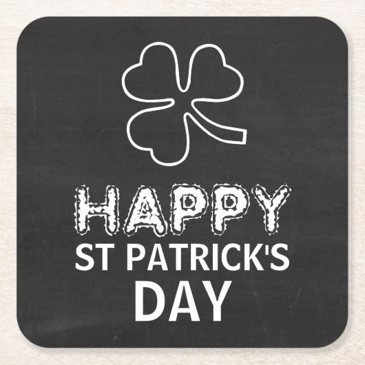 Chalkboard Shamrock, St Patrick's Day Kartonnen Onderzetters (Voorkant)