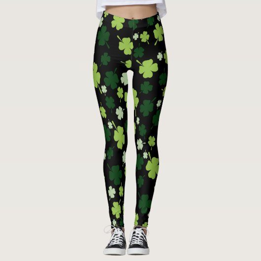 Chalkboard Shamrock St. Patrick's Day Leggings (Voorkant)