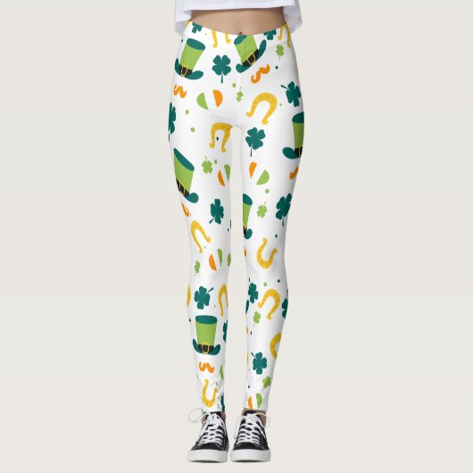 Chalkboard Shamrock St. Patrick's Day Leggings (Voorkant)