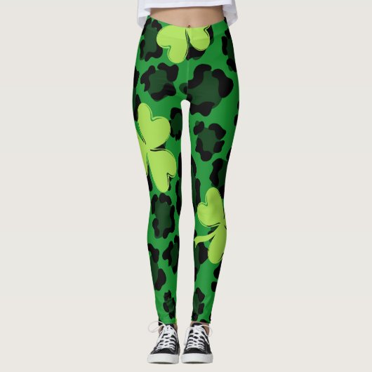 Chalkboard Shamrock St. Patrick's Day Leggings (Voorkant)