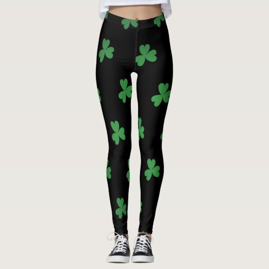 Chalkboard Shamrock St. Patrick's Day Leggings (Voorkant)