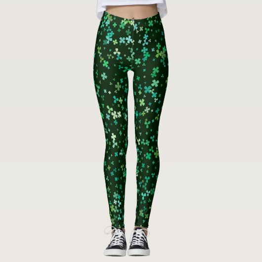 Chalkboard Shamrock St. Patrick's Day Leggings (Voorkant)