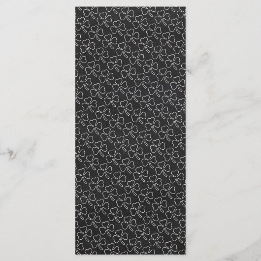 Chalkboard Shamrock, St Patrick's Day Menu Kaart (Achterkant)