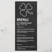 Chalkboard Shamrock, St Patrick's Day Menu Kaart (Voorkant)