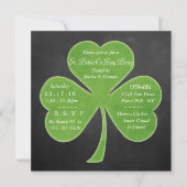 Chalkboard Shamrock St. Patrick's Day Party Kaart (Voorkant)