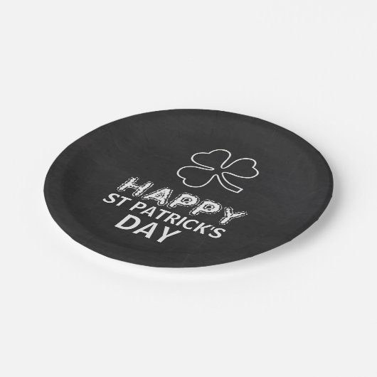 Chalkboard Shamrock, St Patrick's Day Party Papieren Bordje (Gekanteld)