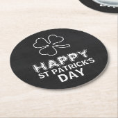 Chalkboard Shamrock, St Patrick's Day Ronde Kartonnen Onderzetter (Gebogen)