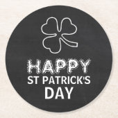 Chalkboard Shamrock, St Patrick's Day Ronde Kartonnen Onderzetter (Voorkant)
